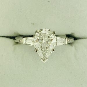 #17776 - Ladies 2.13ct pear shape solitaire ring