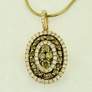 #16671 - Ladies chocolate & white diamond pendant