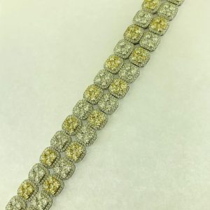 #14813 - Ladies yellow & white diamond bracelet